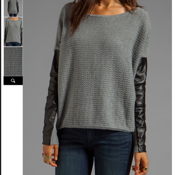 PJK Leather Sleeve Sweater - Picture 2 of 8